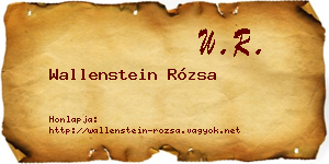Wallenstein Rózsa névjegykártya